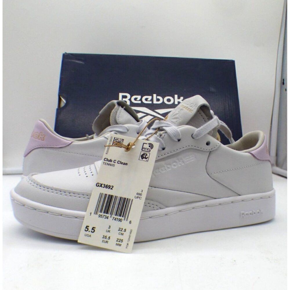 Reebok Club C Clean Tennis Sneaker - Women's, Cold Gray/Lilac, Sz. 5.5 - Picture 2 of 13